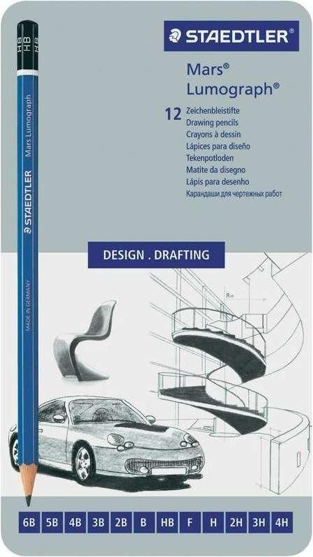 Conjunto de Lápis de Grafite STAEDTLER Mars Lumograph 100 G12 (12 Unidades)
