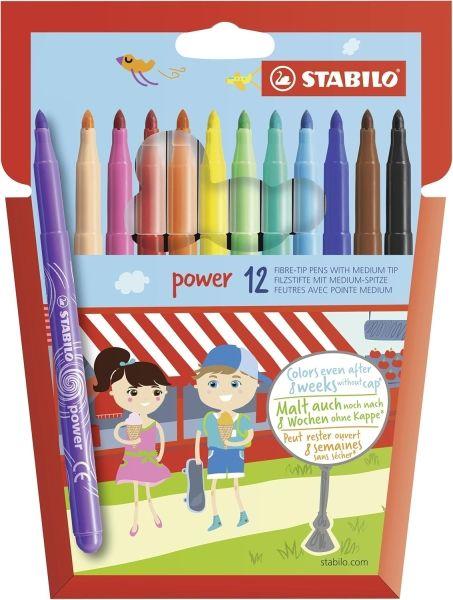 Pack de 12 Marcadores STABILO Power (Cores sortidas)