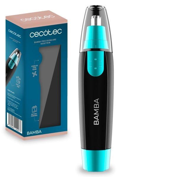 Aparador de Pelos do Nariz CECOTEC Bamba PrecisionCare NoseTrim (Aço inoxidável - Preto e Azul)