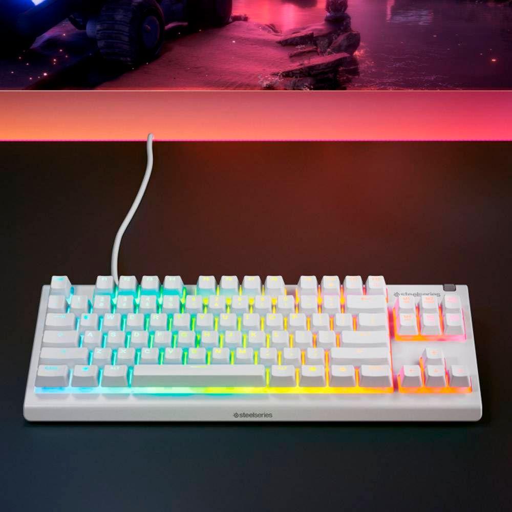 Teclado STEELSERIES Apex 3 TKL (Inglês - Magnetic-mechanical key switch - 80 - Branco) — miniatura 3