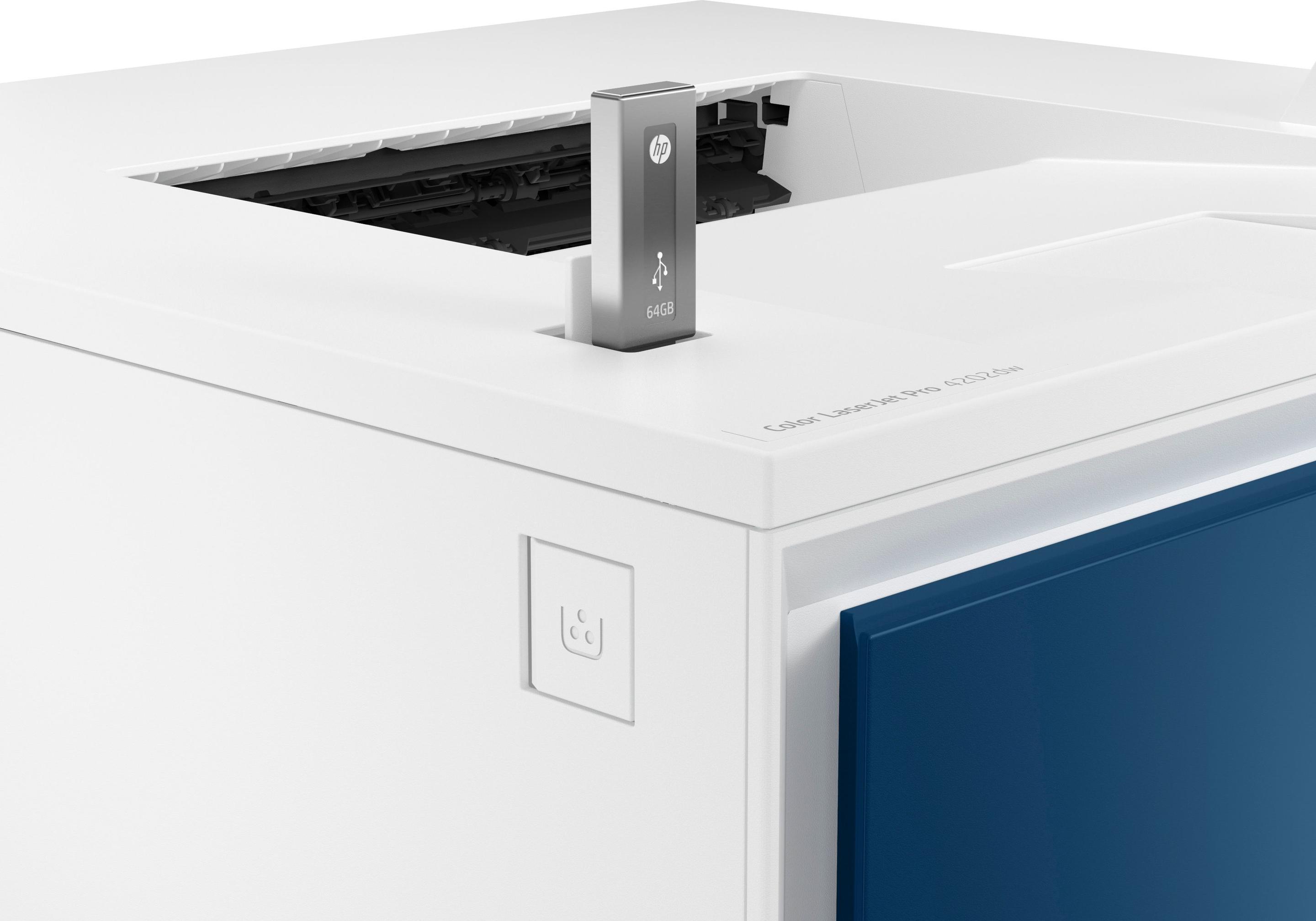 Impressora Laser a Cores HP Color LaserJet Pro 4202dw (A4 - Impressão a cores - 850 folhas - Azul/Branco) — miniatura 5