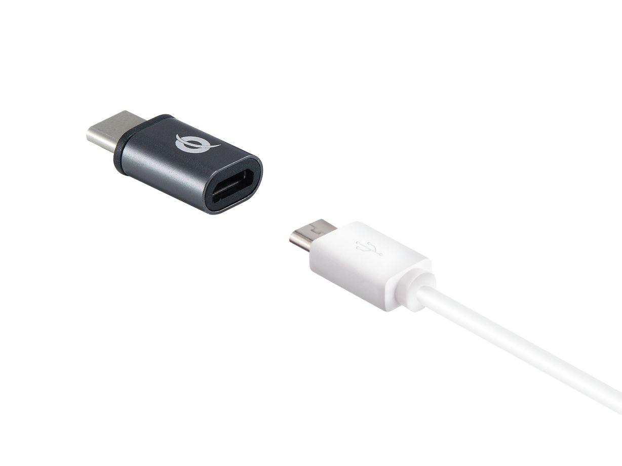 Adaptador USB-C para Micro-USB CONCEPTRONIC DONN05G (USB 2.0 Micro - USB 2.0 Type-C - Preto) — miniatura 3