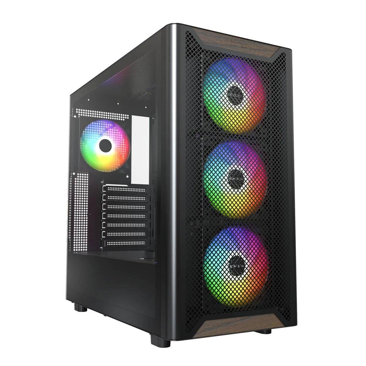 Caixa ATX MONTECH XR Wood (ATX, Micro ATX, Mini-ITX - Midi Tower - Madeira de nogueira - Preto/Madeira)