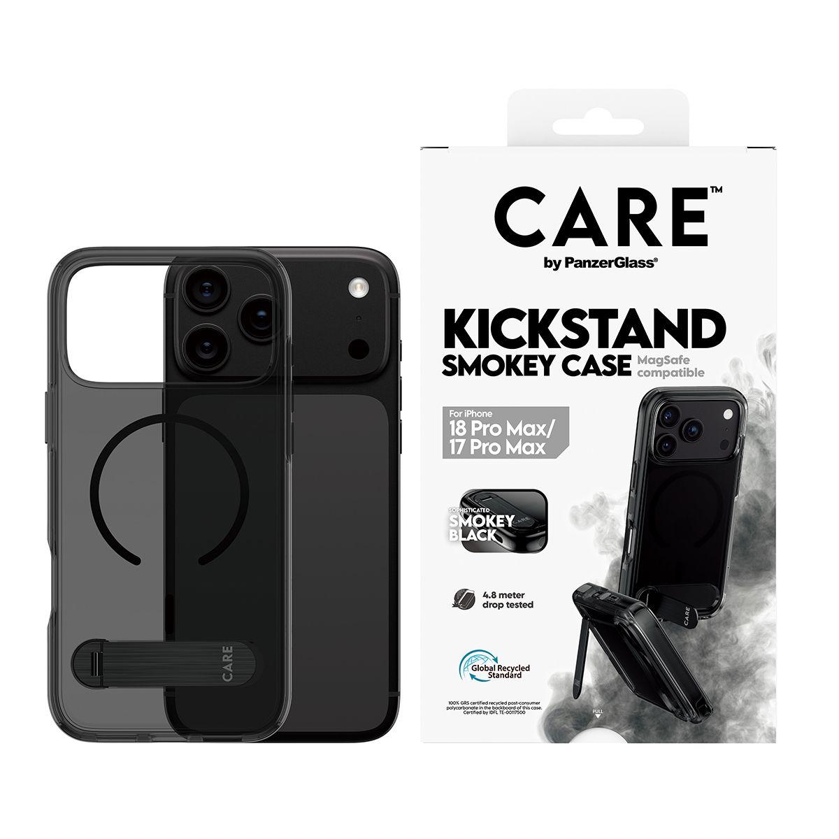Capa PANZERGLASS CARE Kickstand Case Smokey MagSafe (MagSafe - Preto), miniatura 2