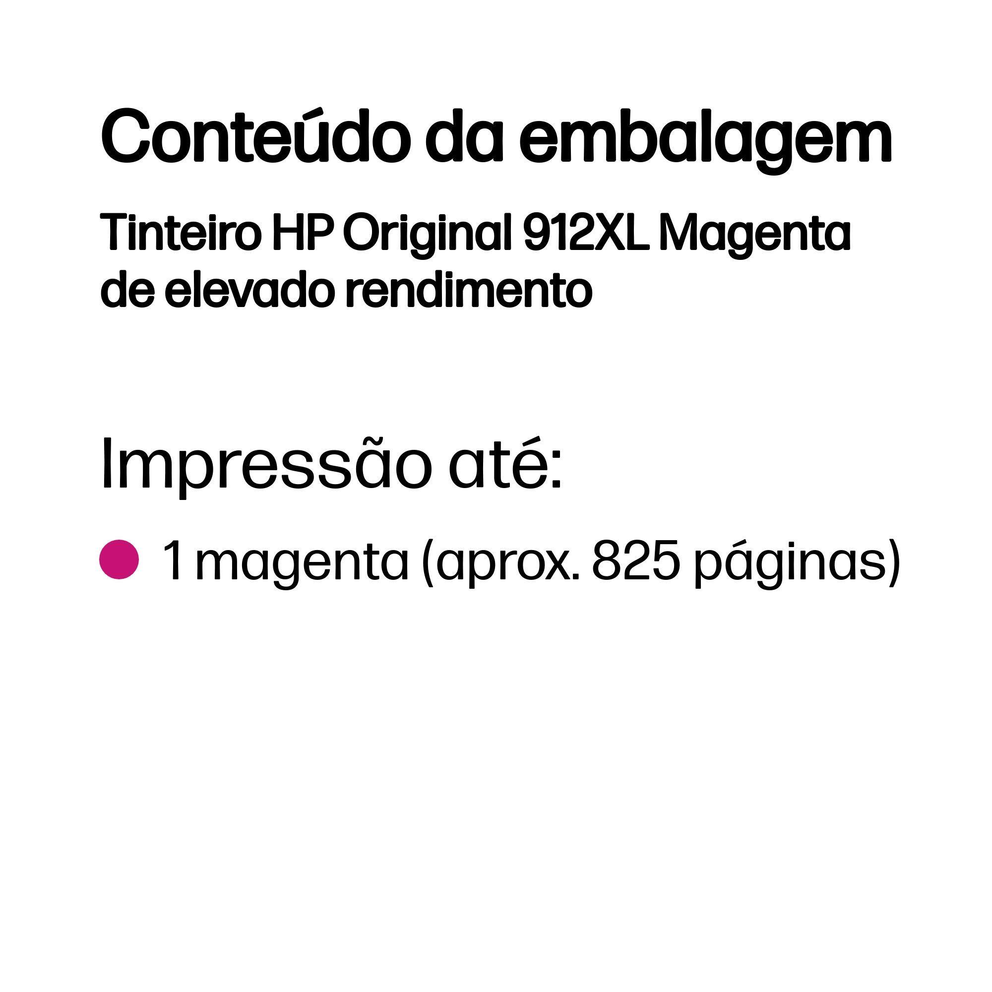Tinteiro HP 912XL (700 páginas - Magenta), miniatura 3
