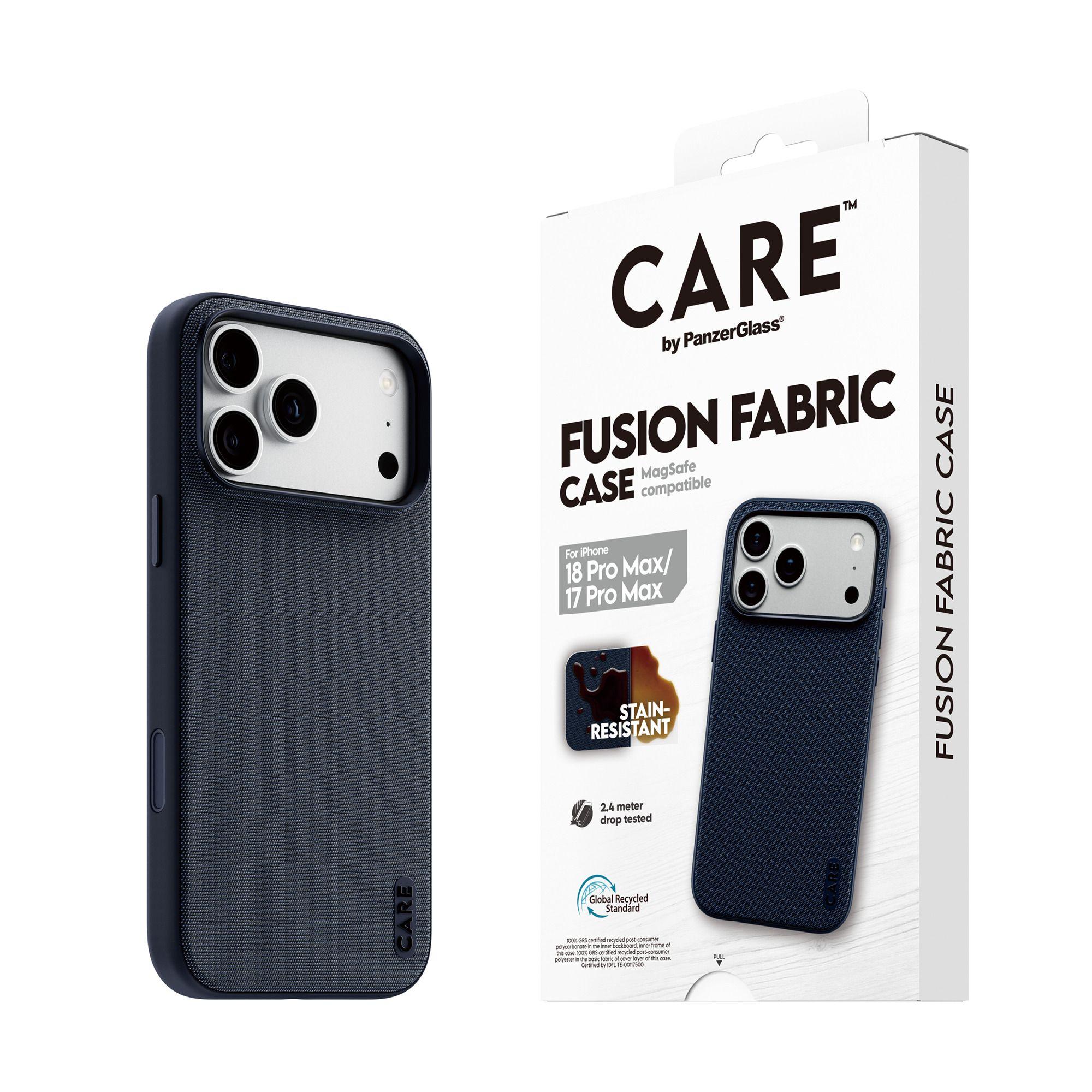 Capa PANZERGLASS CARE Fusion Fabric para iPhone 17 Pro Max (6,9" - Apple - Azul)