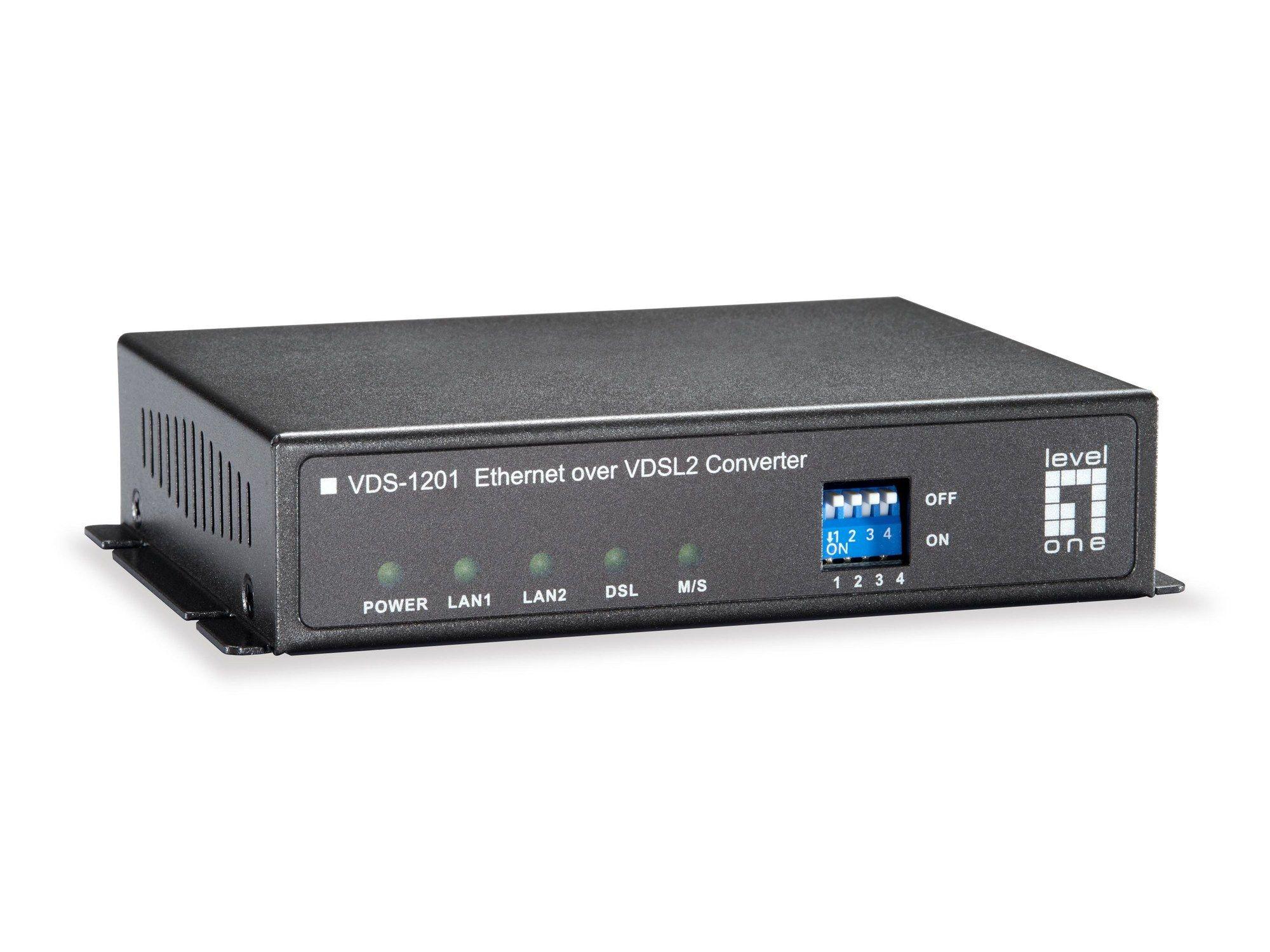 Conversor Ethernet VDSL2 LEVELONE VDS-1201 (100 Mbit/s - Preto)