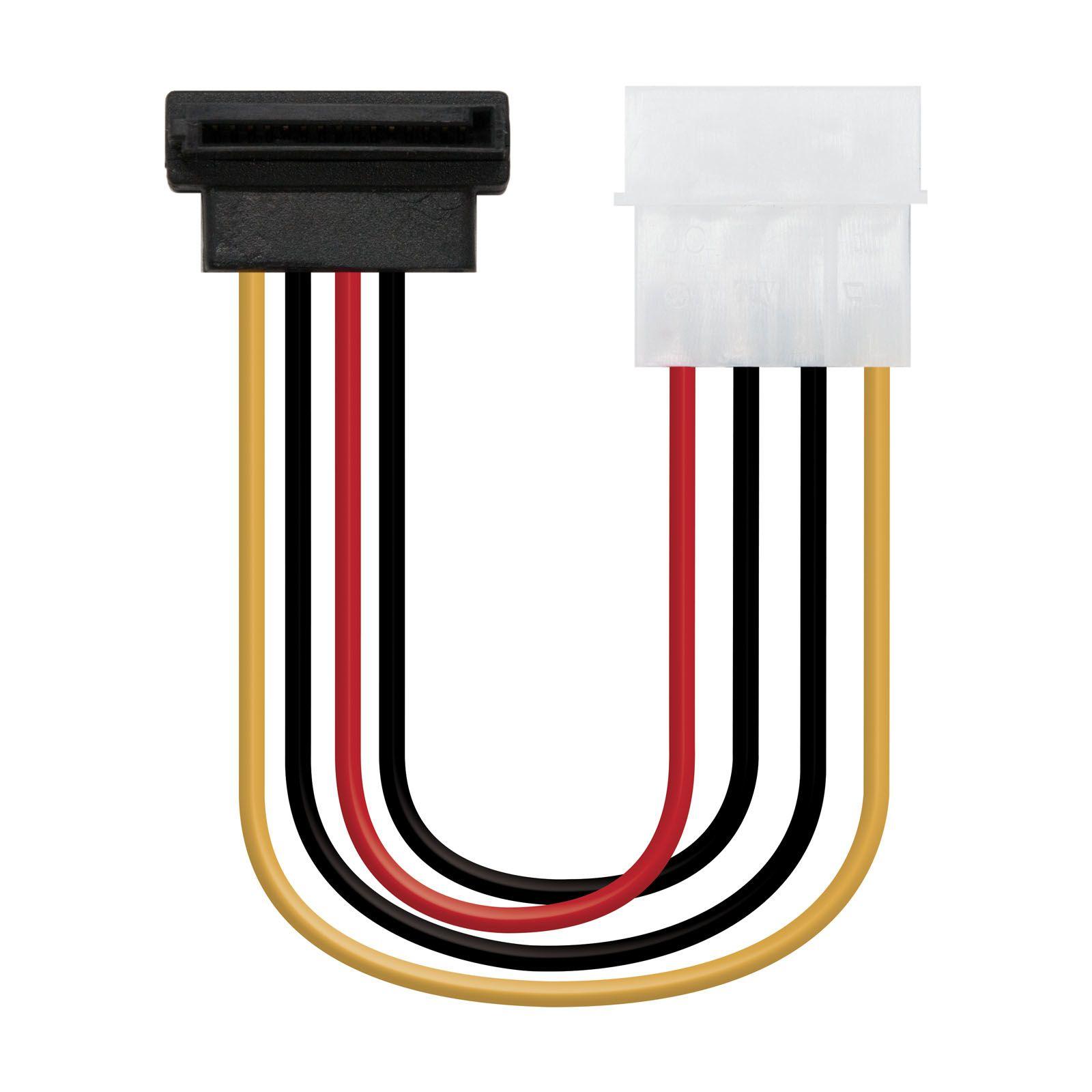 Cabo de Alimentação SATA NANOCABLE 10.19.0201-OEM (0,16 m - Molex - SATA 15-pin - Multicor)