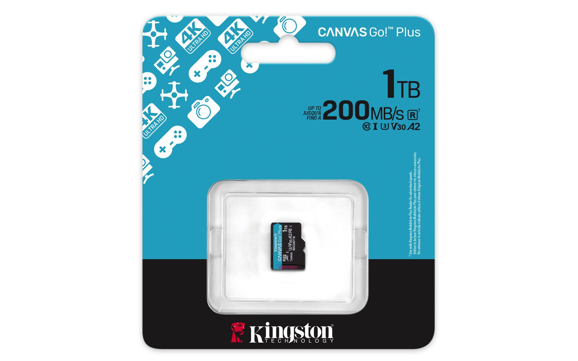 Cartão de Memória KINGSTON Canvas Go! Plus SDCG4/1TBSP (1TB - Classe 10 - 200 MB/s - Preto e Turquesa), miniatura 3