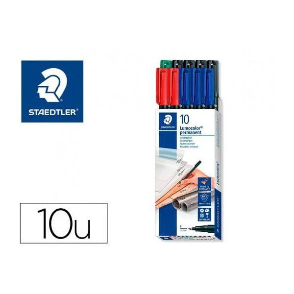 Marcador Permanente STAEDTLER Lumocolor 318 B10 (Ponta Fina - 10 Unidades)