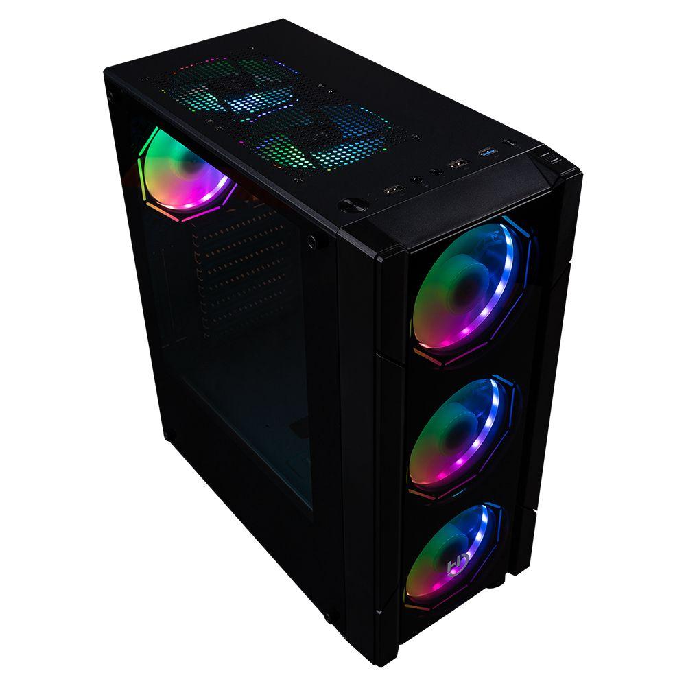 Caixa PC HIDITEC V30 ARGB (ATX, ITX, micro ATX - ATX, micro ATX, ITX - SPCC, vidro temperado - Preto) — miniatura 3