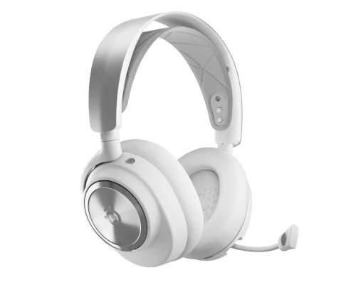 Headset Gaming STEELSERIES Arctis Nova Pro Wireless (Binaural - Com fios e sem fios - Supra-aural - Prateado e Branco)