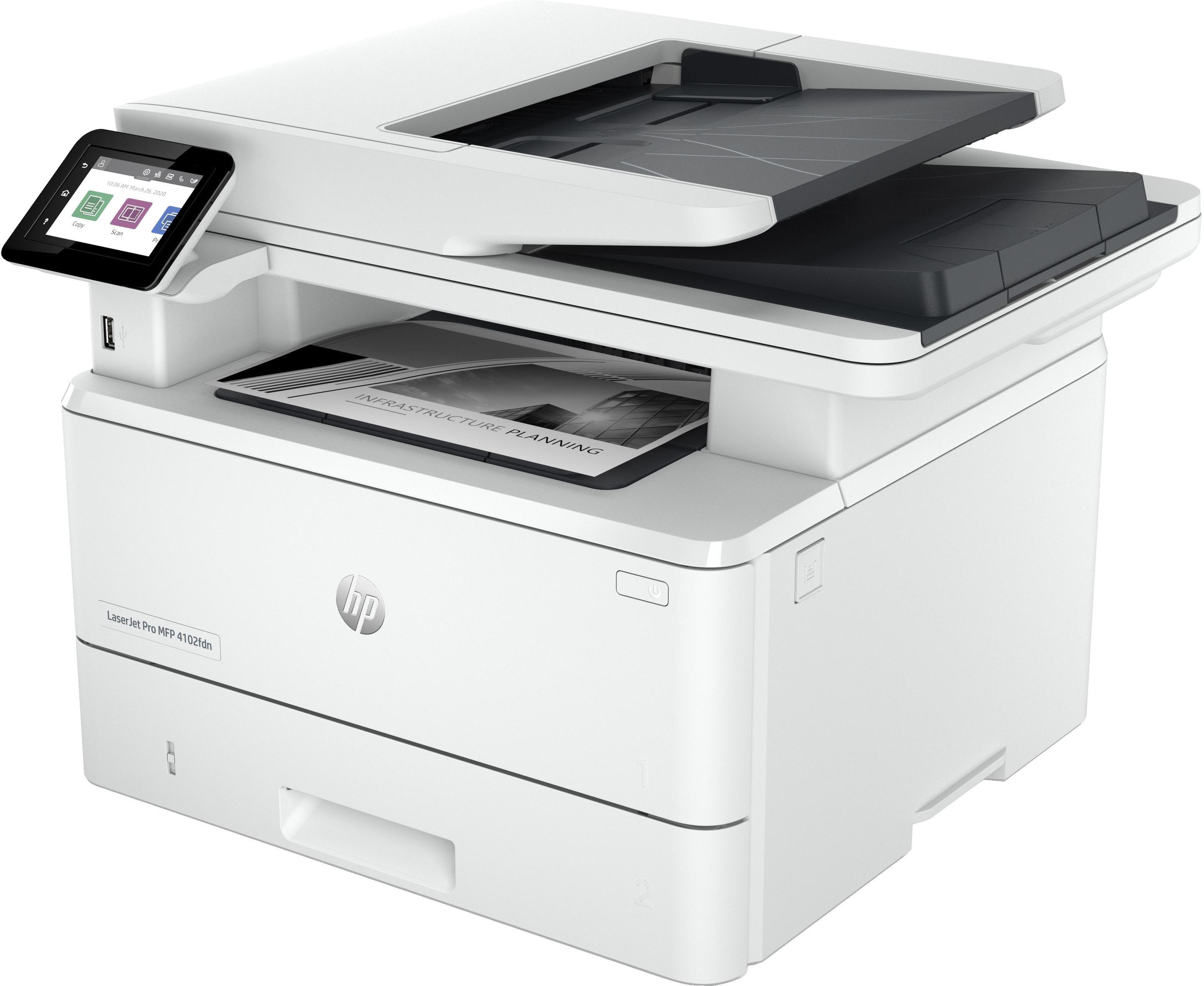 Impressora Multifunções Laser HP LaserJet Pro 4102fdn (A4 - Impressão a preto e branco - 350 folhas - Branco) — miniatura 2