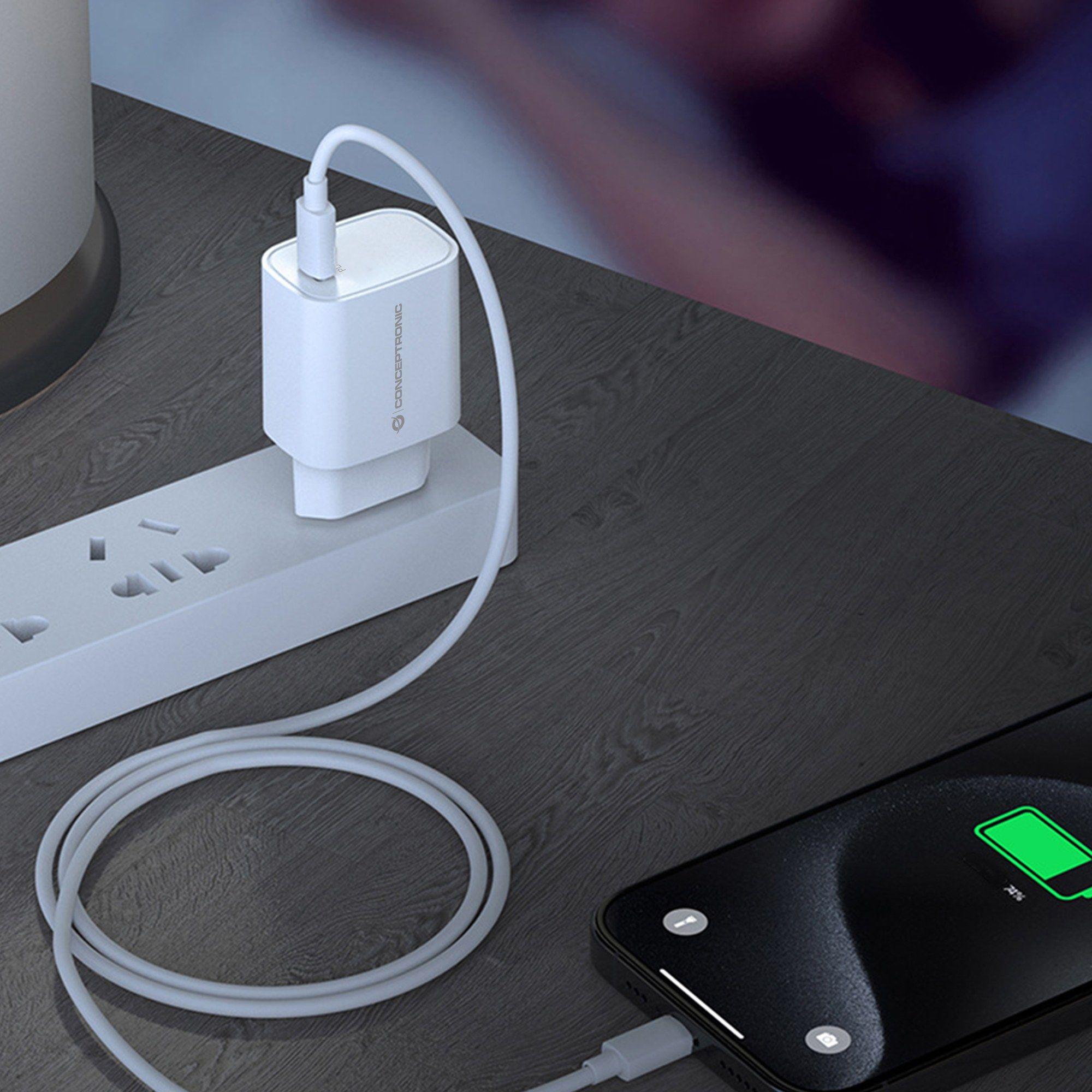 Carregador de Tomada CONCEPTRONIC ALTHEA14W (1 porta USB-C - Universal - AC - Branco), miniatura 7