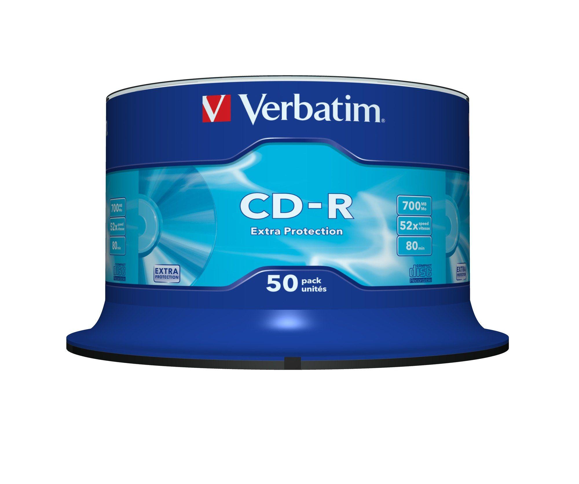 CD-R VERBATIM 700MB 52x (80 min - Pack de 50 em eixo)