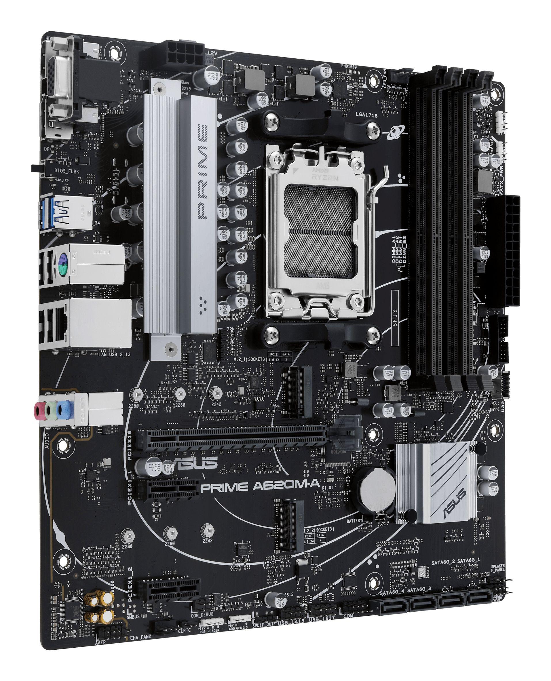 Motherboard ASUS PRIME A620M-A-CSM (AM5 - AMD Ryzen 7000 Series - micro ATX), miniatura 3