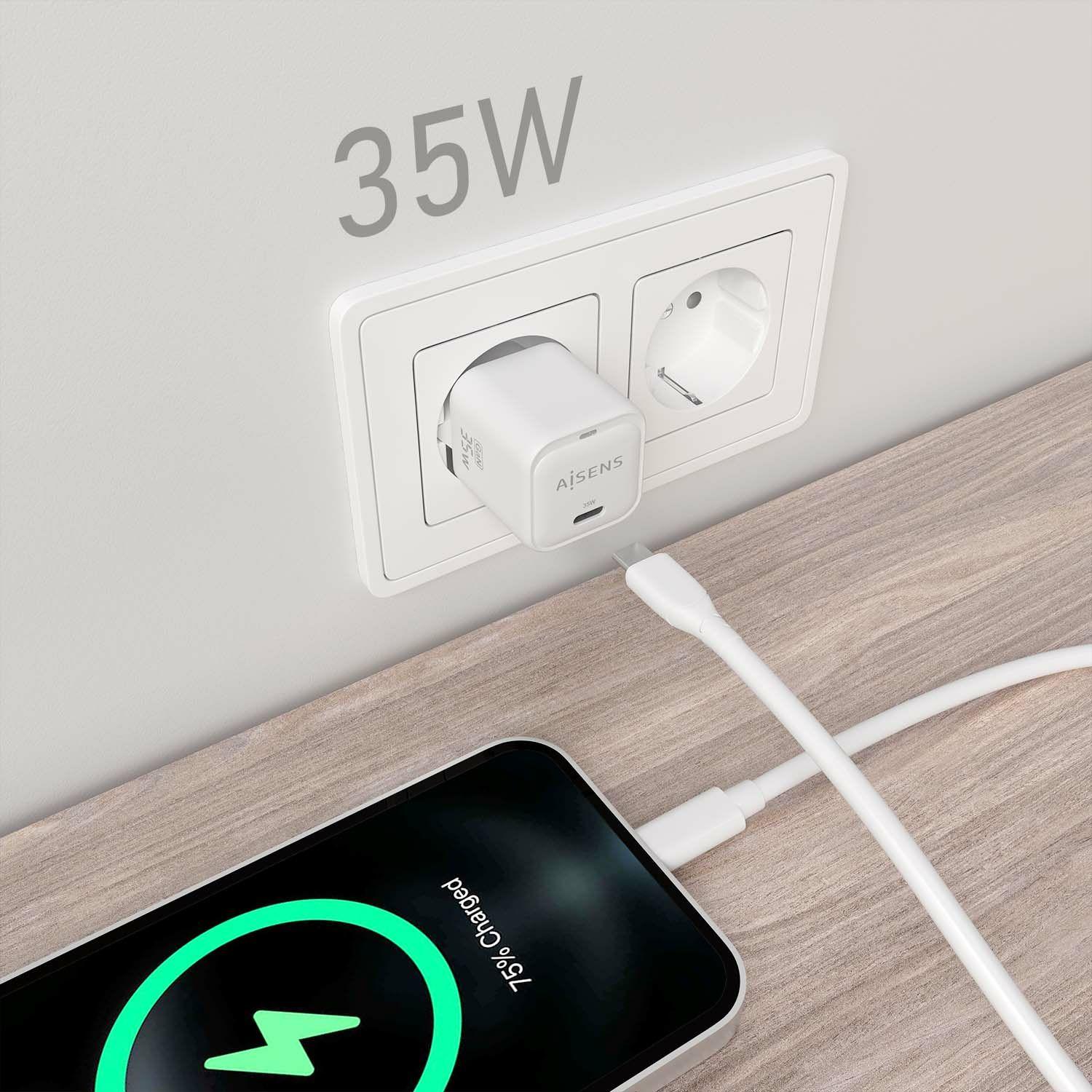 Carregador de Parede AISENS ASCH-35W1P022-W (35 W - Branco), miniatura 4