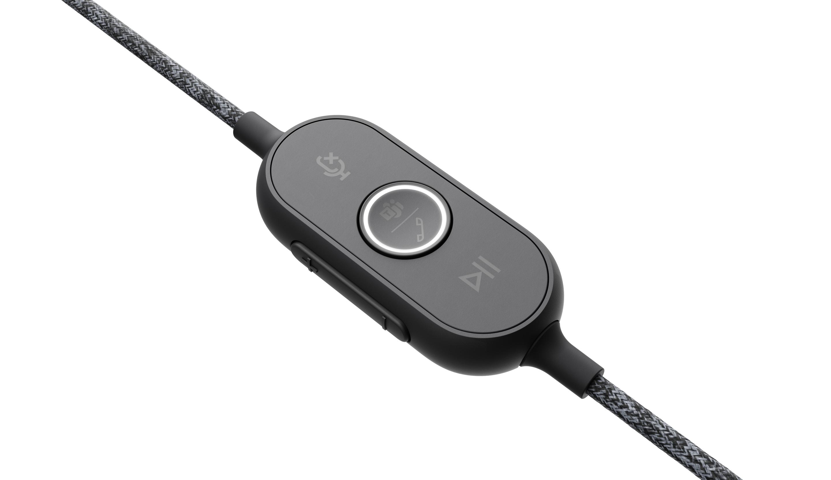 Headset LOGITECH Zone Wired Teams (Binaural - Com fios - Supra-aural - Grafite) — miniatura 5