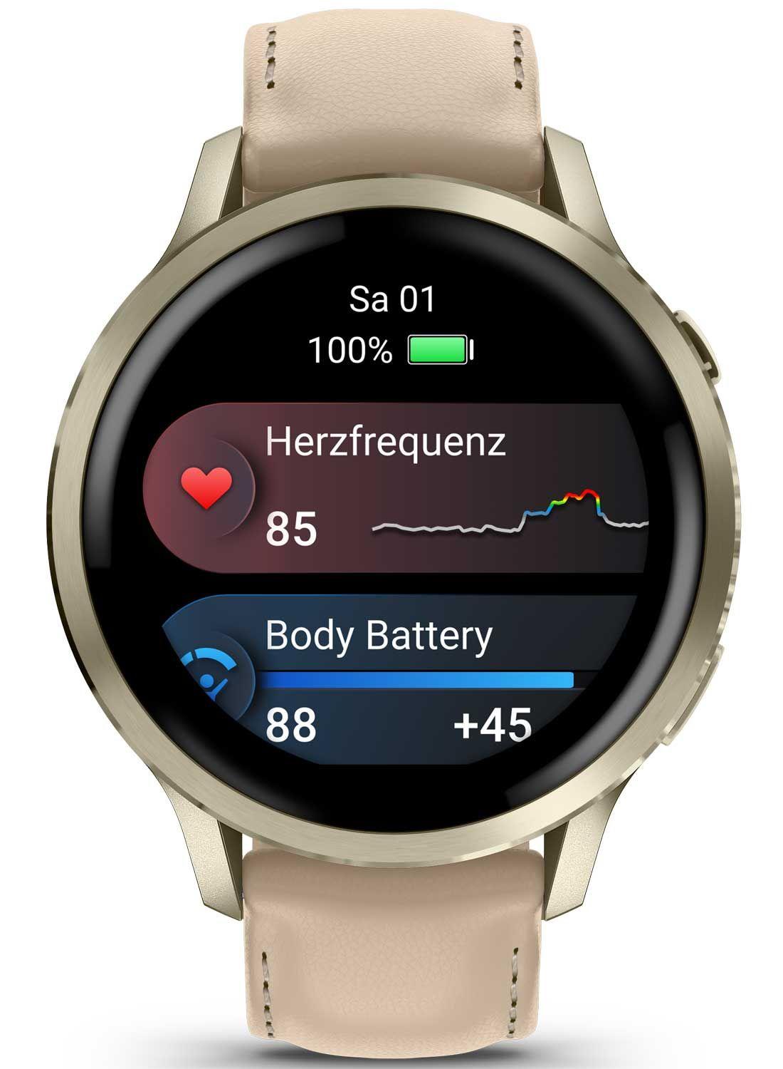 Smartwatch GARMIN Venu 4 (AMOLED - 1,2" - Dourado Lunar)