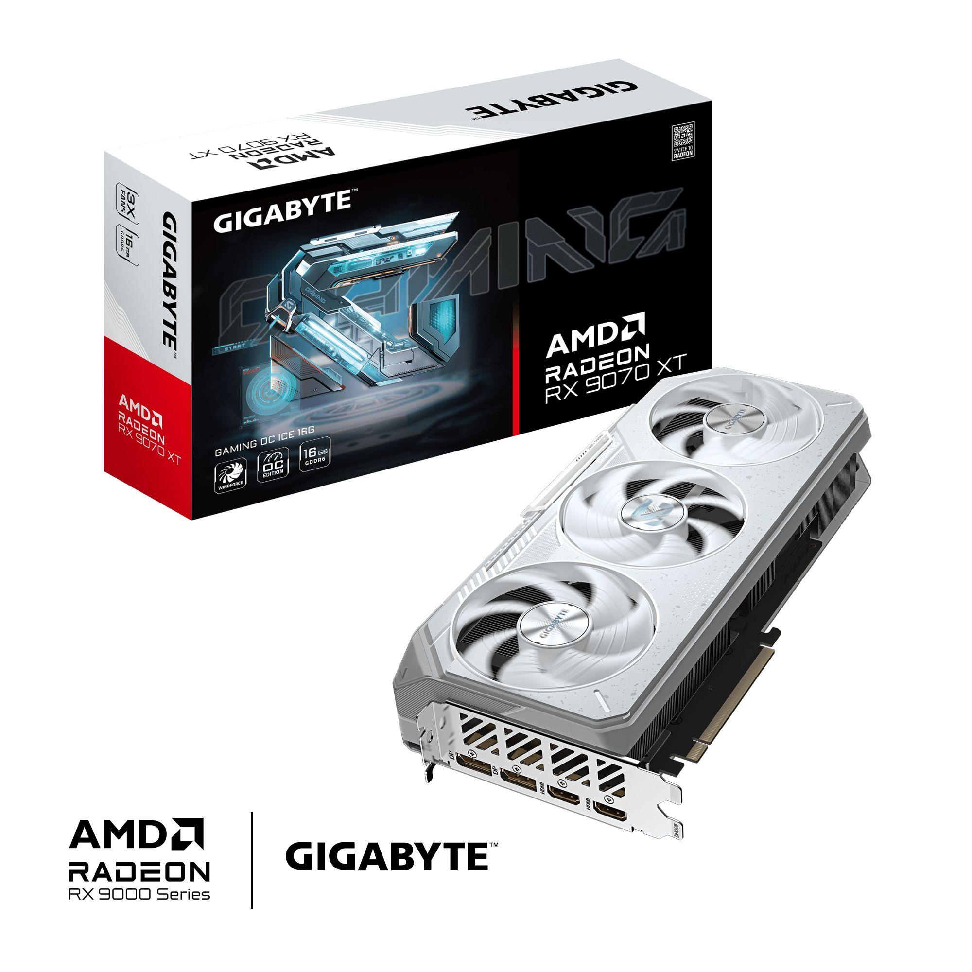 Placa Gráfica GIGABYTE Radeon RX 9070 XT GAMING OC ICE 16G (Radeon RX 9070 XT - 16 GB - 256 bits - Branco) — miniatura 2