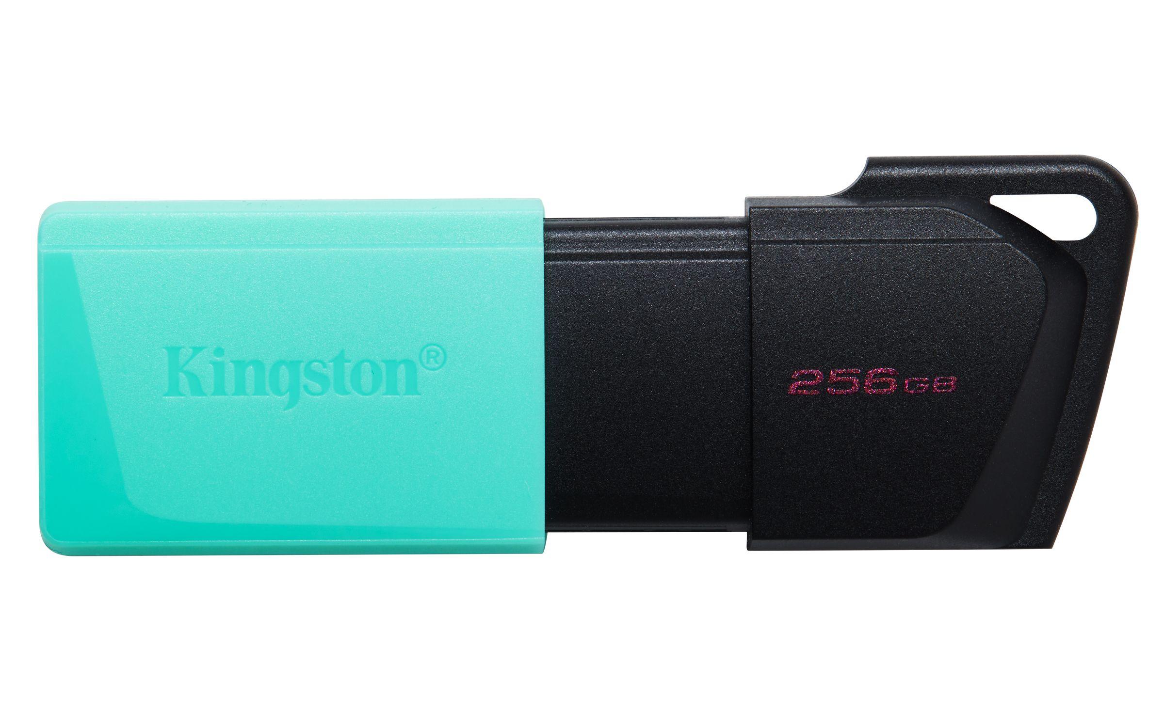 Pen USB KINGSTON DataTraveler Exodia M (256 GB - Deslizante - USB Tipo-A - Preto e Turquesa)