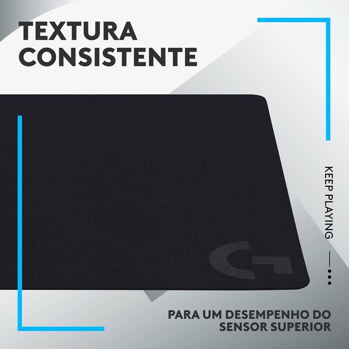 Tapete de Rato Gaming LOGITECH G240 (Borracha - Têxtil - 1 mm - Preto) — miniatura 4