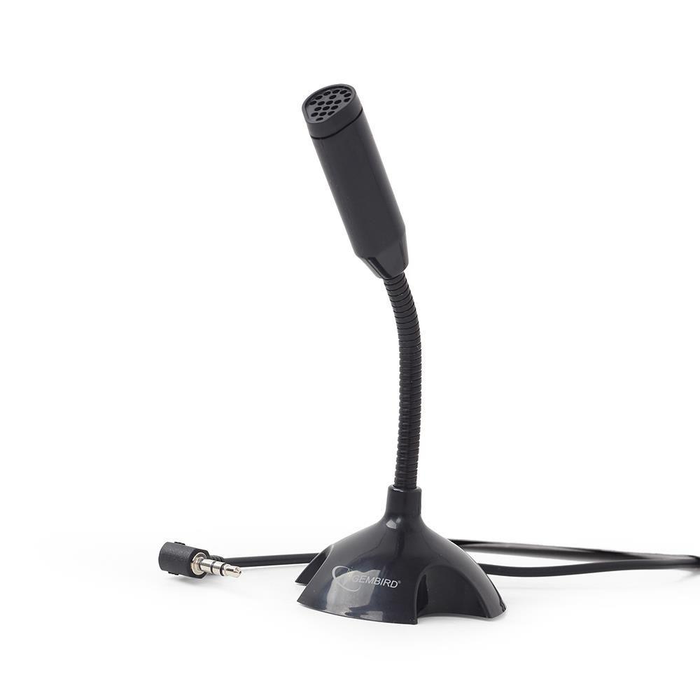 Microfone de Mesa GEMBIRD MIC-D-02 (Omnidirecional - Áudio de 3,5 mm - 100 Hz a 16 kHz - Preto)