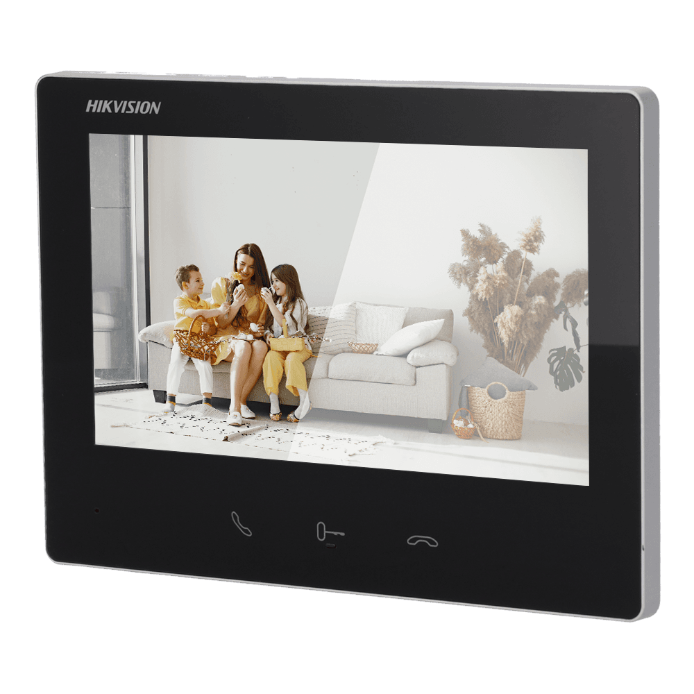 Monitor para Videoporteiro HIKVISION DS-KH7300EY-WTE2 (Ecrã Tátil 7" - 2 Fios HD - Wi-Fi - Preto)