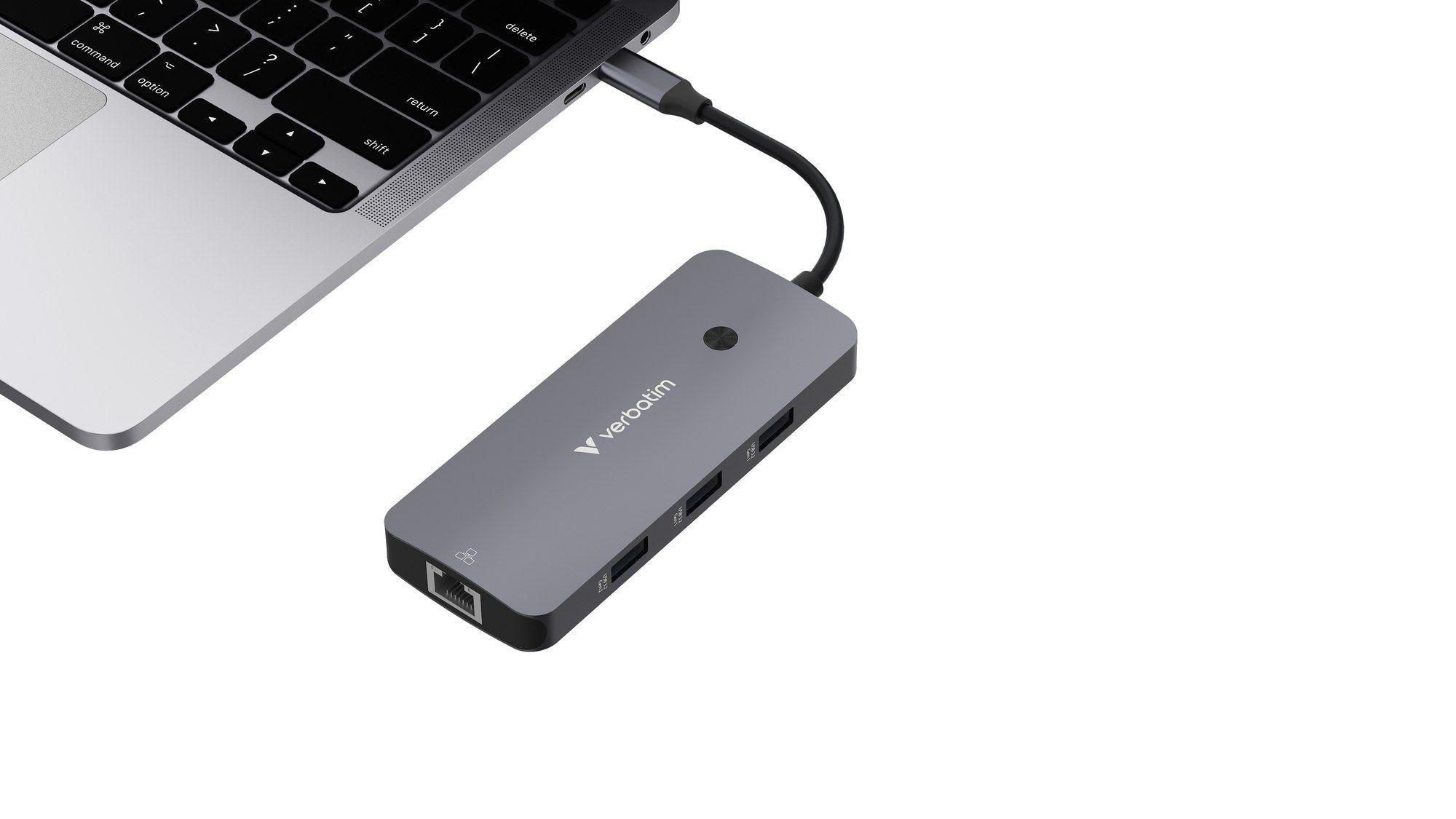 Hub USB-C VERBATIM CMH-09 (0,15 m - USB Type-C - Prateado) — miniatura 2