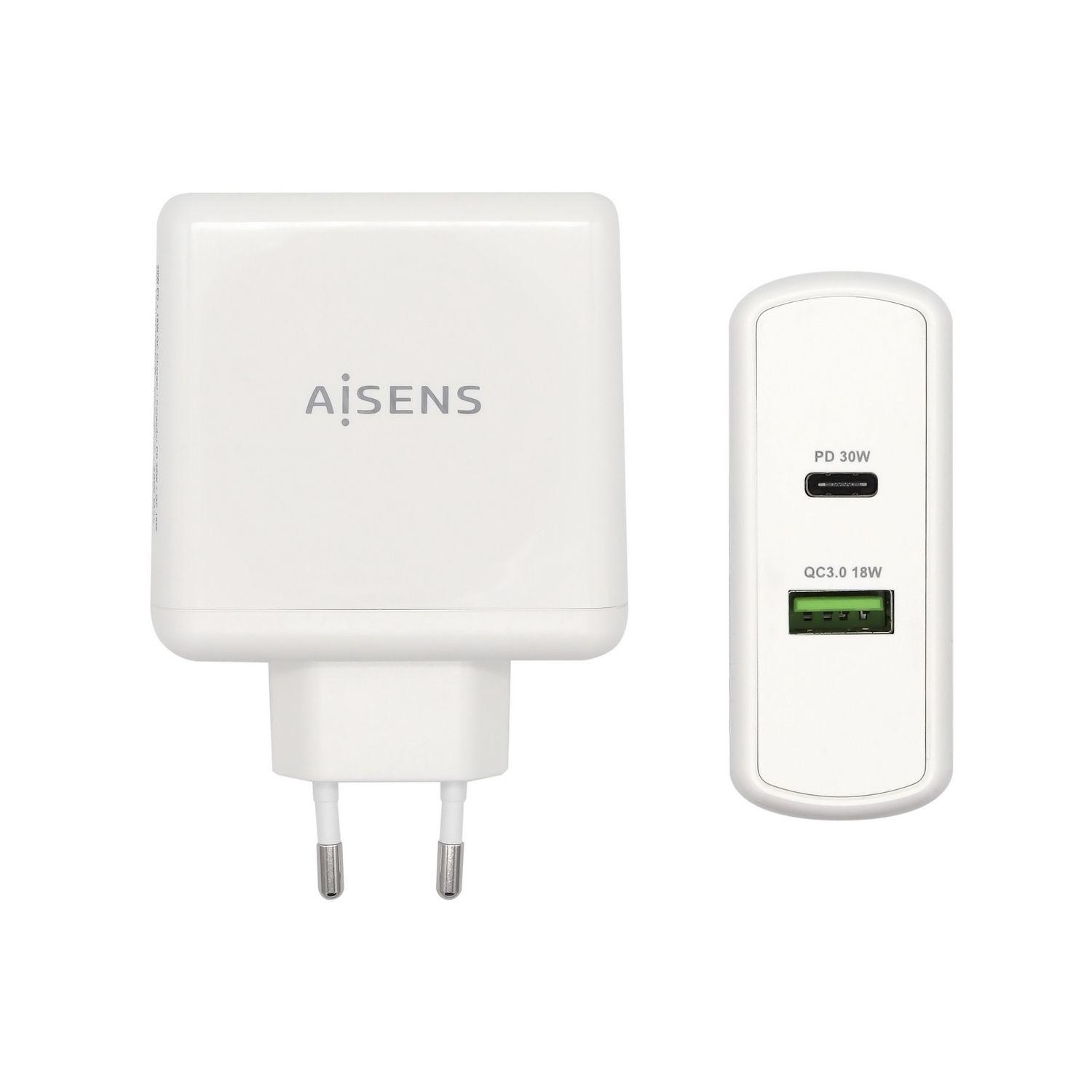 Carregador USB AISENS ASCH-2PD30QC-W (48 W - Até 30 W - Branco)