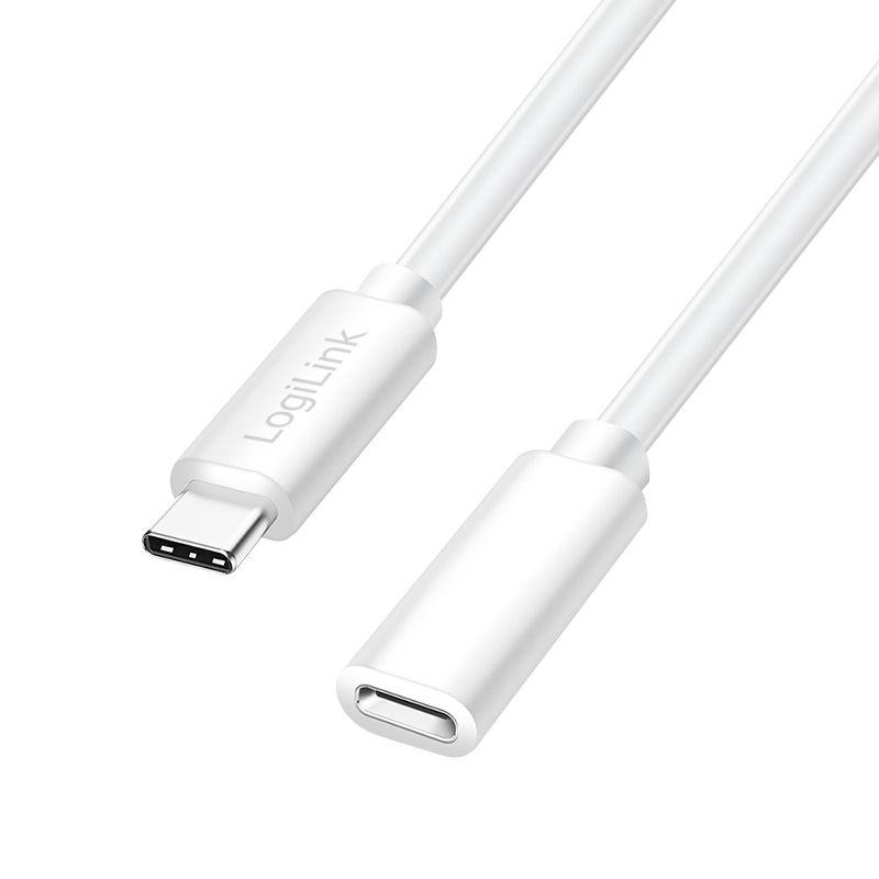 Cabo de Extensão USB-C LOGILINK CU0221 (2 m - USB-C - Branco)
