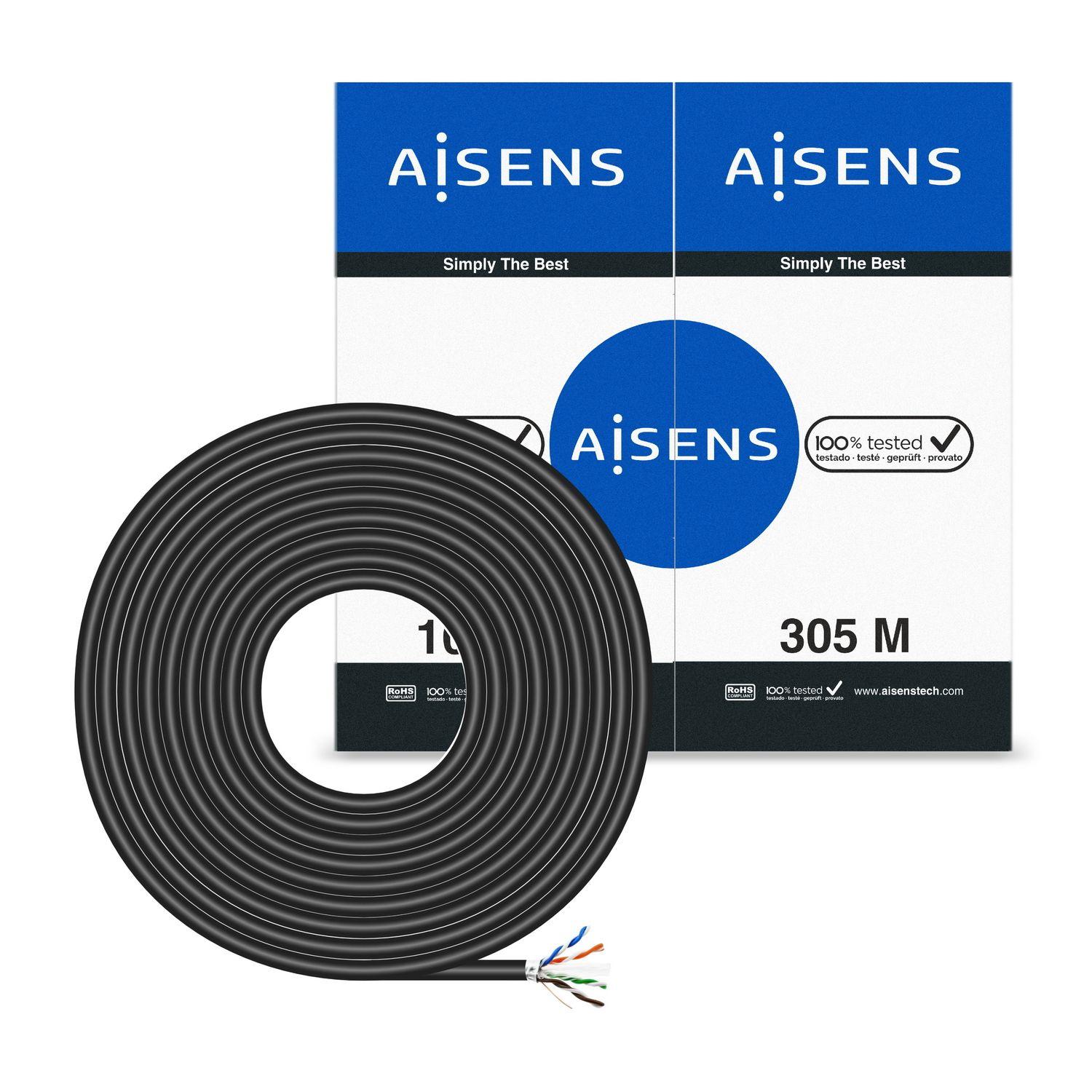 Cabo de Rede Exterior AISENS A135-0674 (305 m - Cat6 - Sem conetor - Preto), miniatura 3