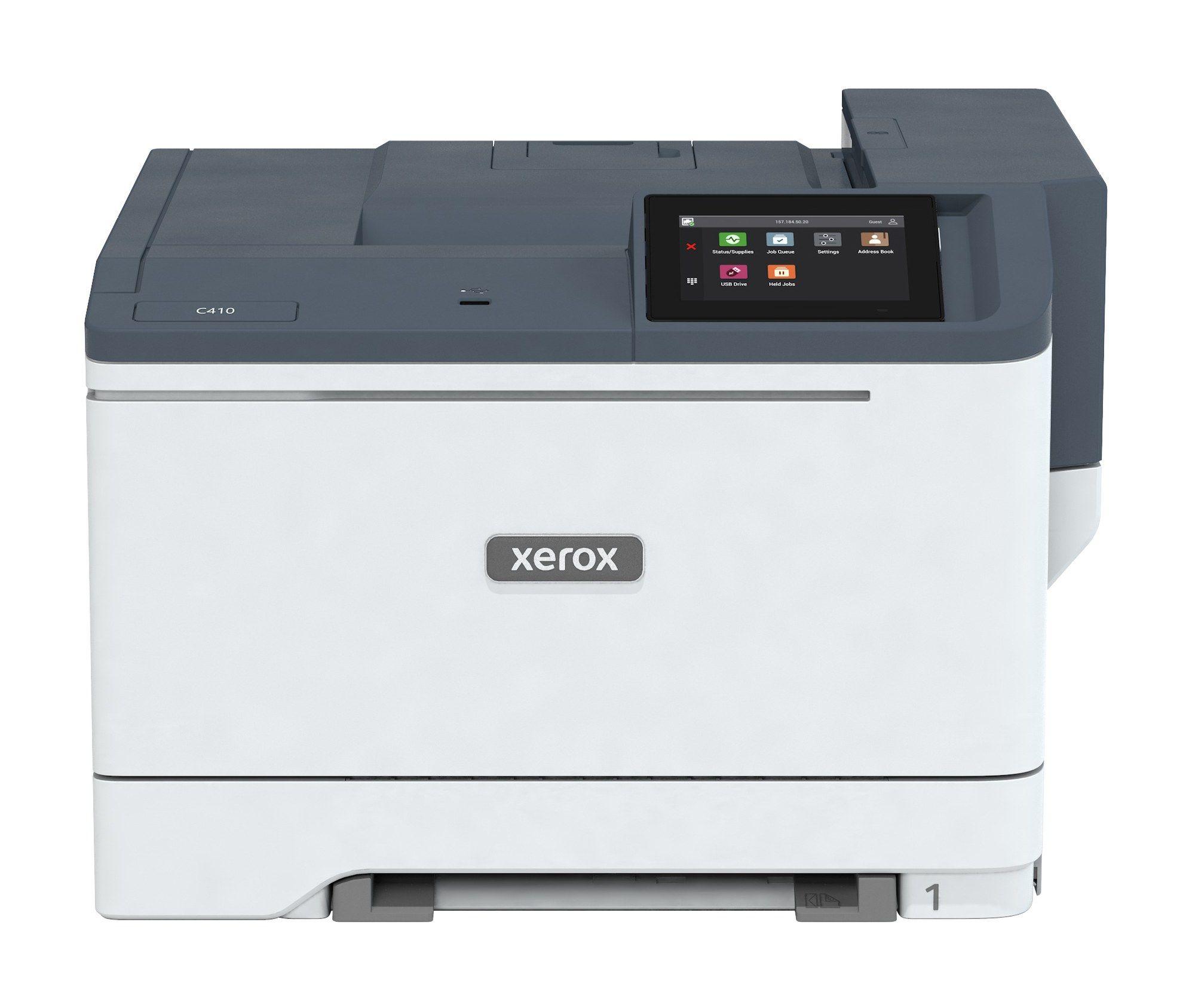 Impressora Laser Colorida XEROX C410 (A4 - 251 folhas - Opcional, LAN Wireless - Cinzento e Branco)
