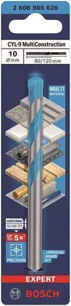 Broca Multiusos BOSCH EXPERT CYL-9 MultiConstruction 2608900626 (Carboneto - 120 mm - Azul e Cinzento)