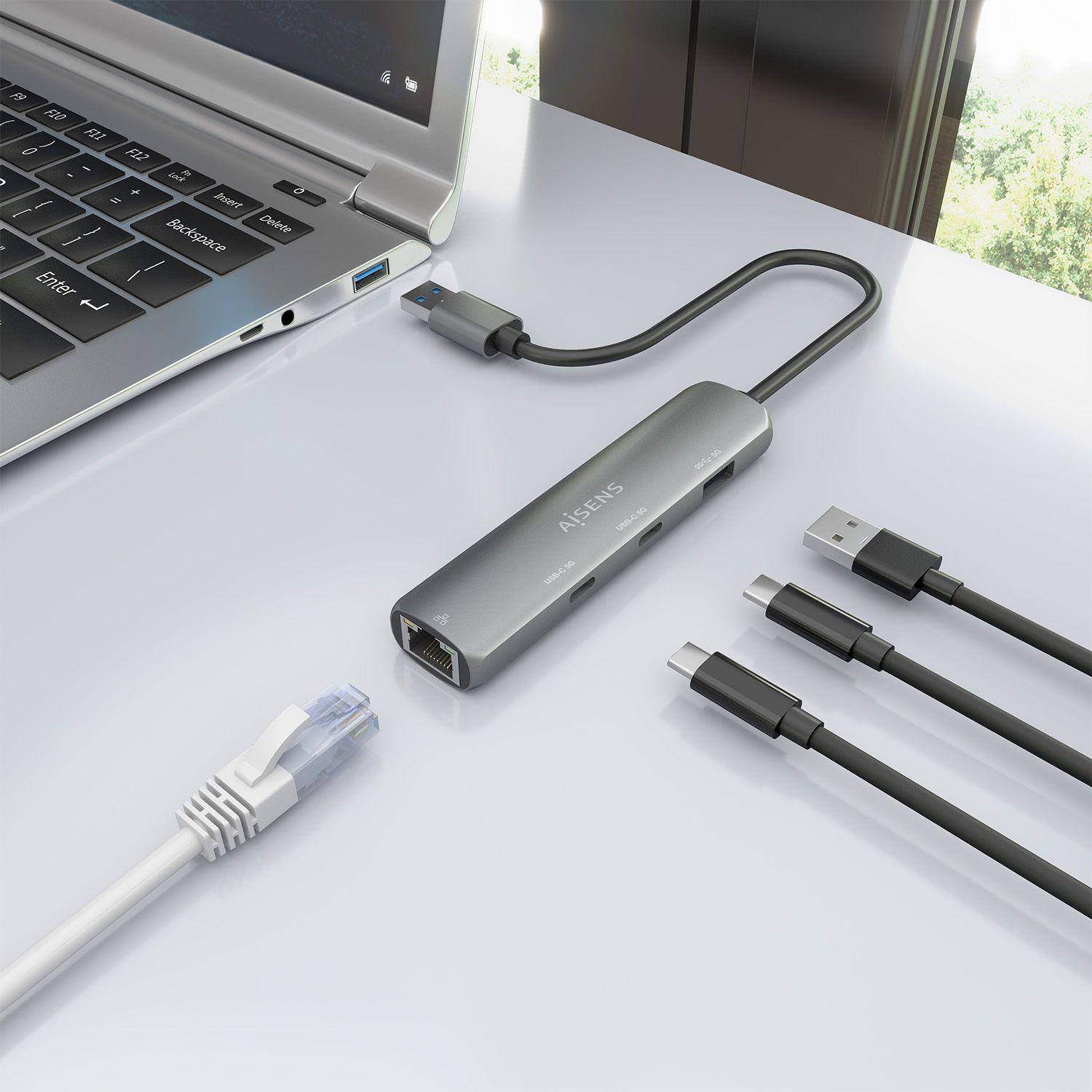 Hub USB AISENS ASUC-4P036-GR (0,15 m - USB Type-A - Windows 10, Windows 11 - Cinzento) — miniatura 6