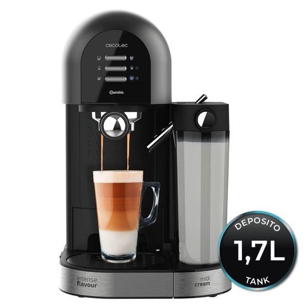 Máquina de Café Cápsulas CECOTEC Power Instant-ccino 20 Chic Serie Nera (Doses individuais, café moído - 1470 W - 20 bar - Preto e Inox)