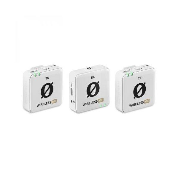 Microfone Sem Fios RODE Wireless ME Dual (Sem fios, 2,4 GHz - Até 200 m - USB-C e jack de 3,5 mm - Branco)