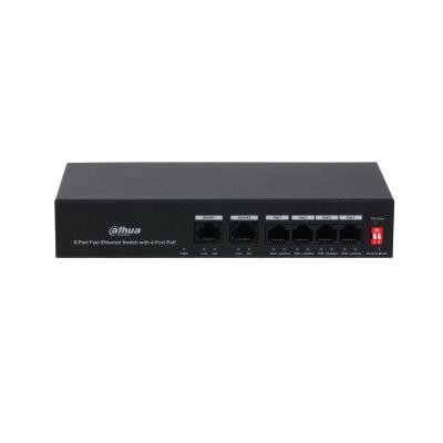 Switch Não Gerido DAHUA PFS3006-4ET-36 (Fast Ethernet - 10,100 Mbit/s - 1,2 Gbit/s - Preto)