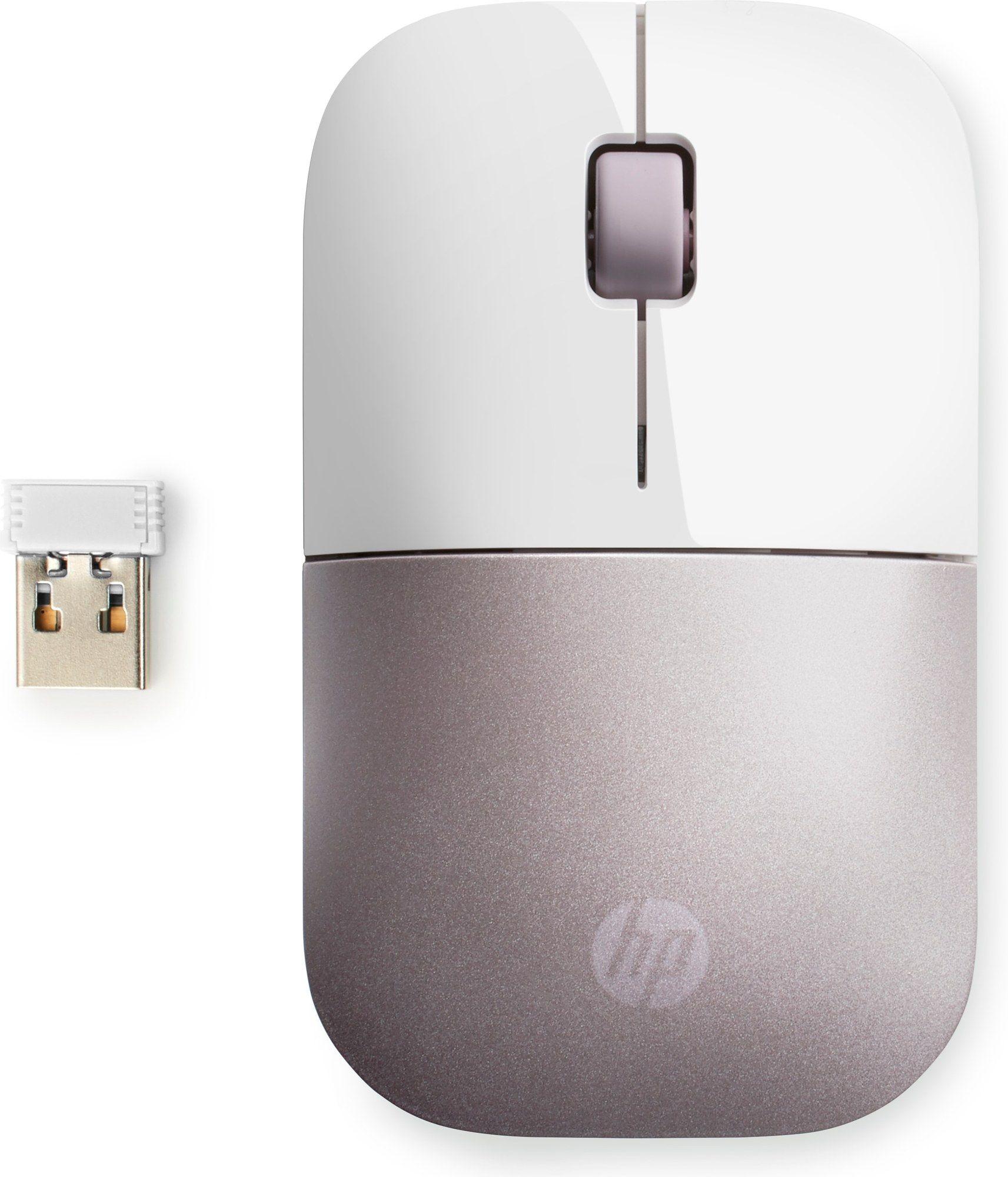 Rato HP Z3700 (Ambidestro - 1200 DPI - Ótico - Branco e Rosa)