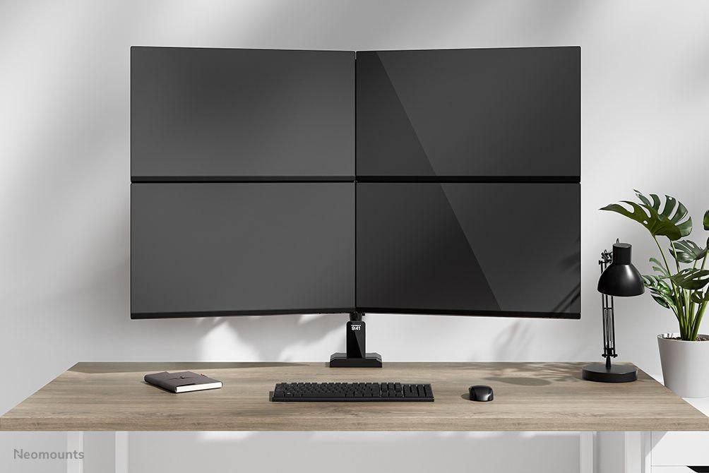 Suporte de Secretária Quadruplo para Monitores NEOMOUNTS DS60-600BL2-2 (10–32" - VESA 75 x 75/100 x 100 mm - Preto), miniatura 13
