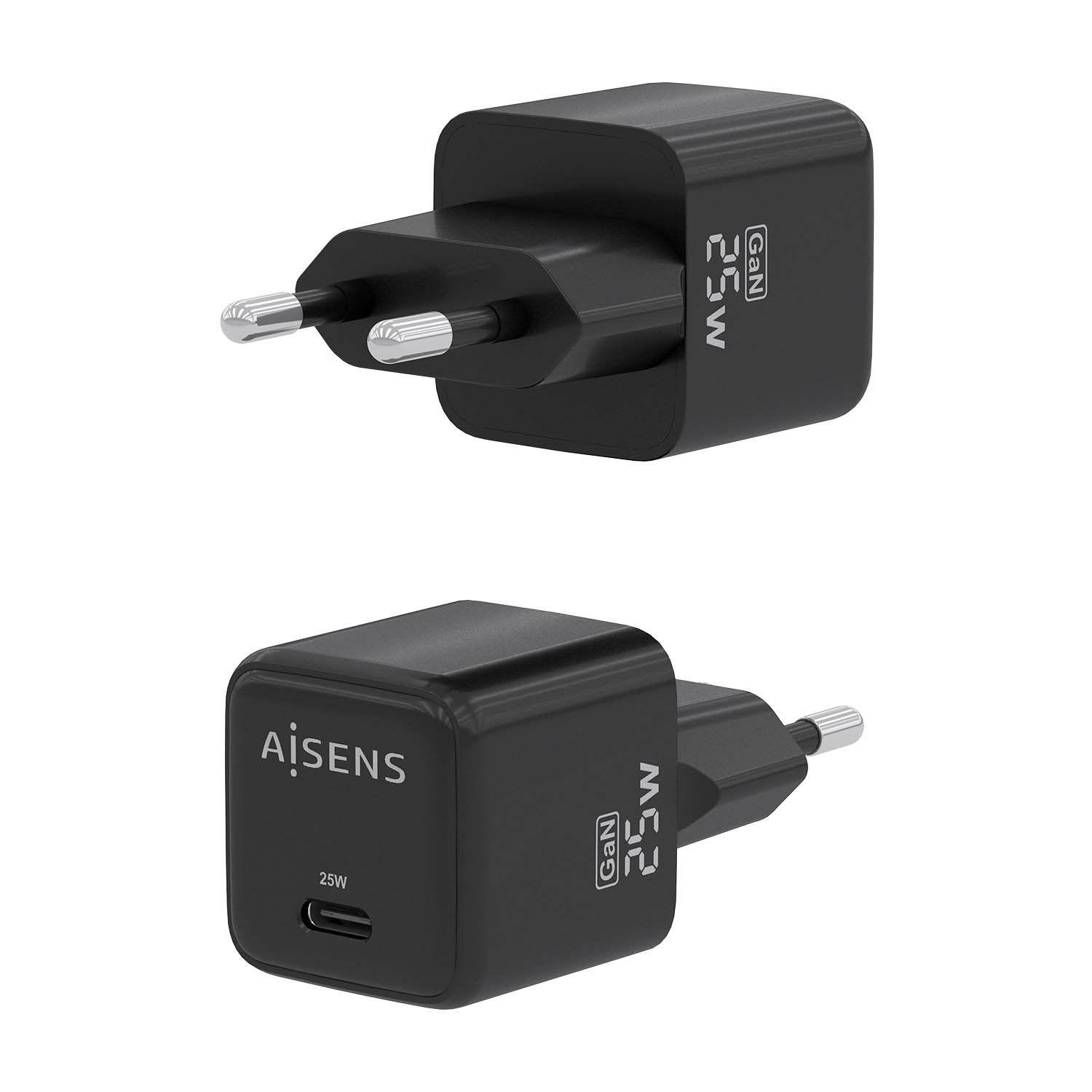 Carregador de Dispositivos Móveis AISENS ASCH-25W1P013-BK (25 W - Preto), miniatura 3