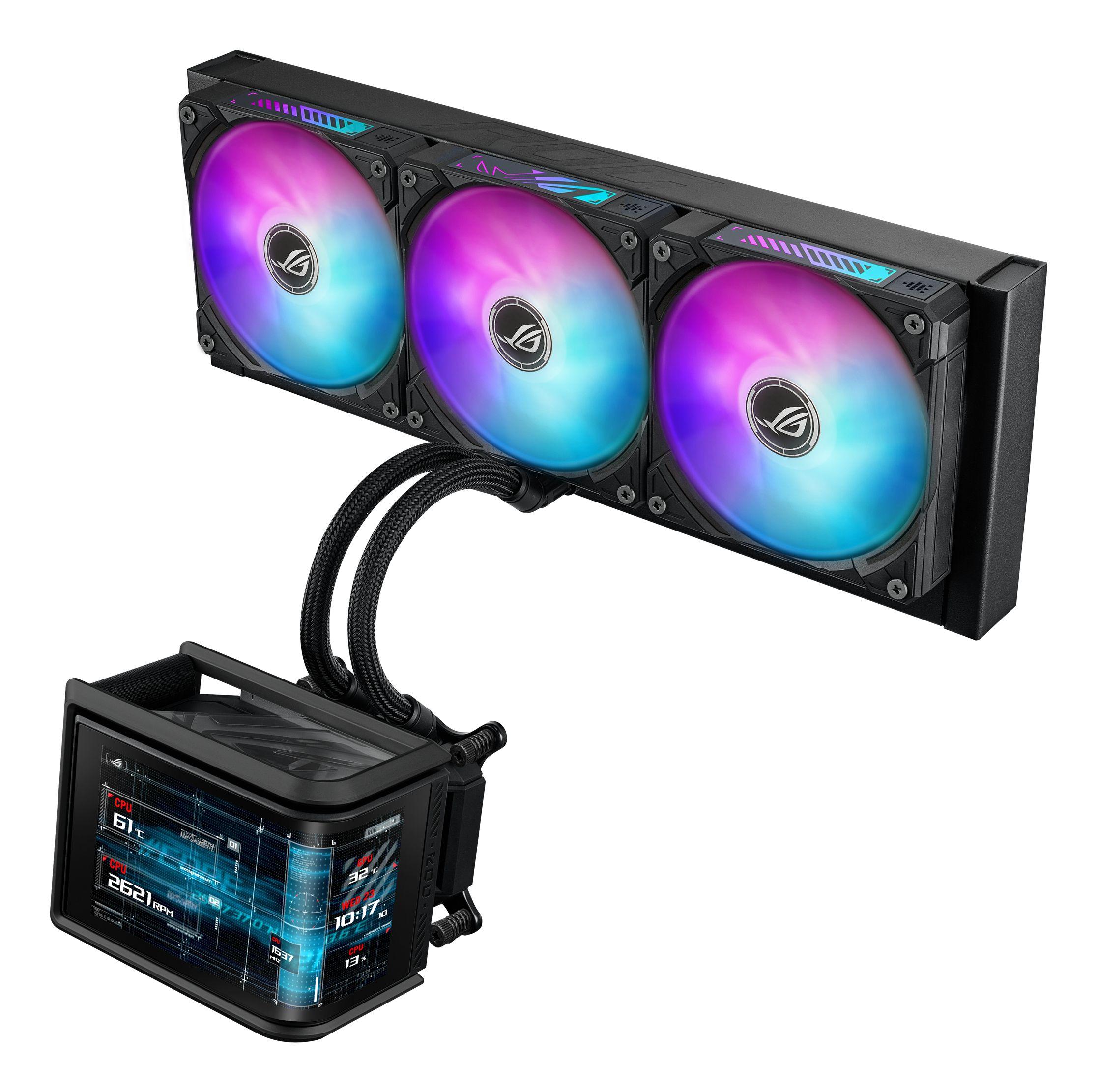 Sistema de Refrigeração Líquida AIO ASUS ROG Ryuo IV SLC 360 ARGB (120 mm - 3 ventoinhas - 2650 RPM - Preto), miniatura 6