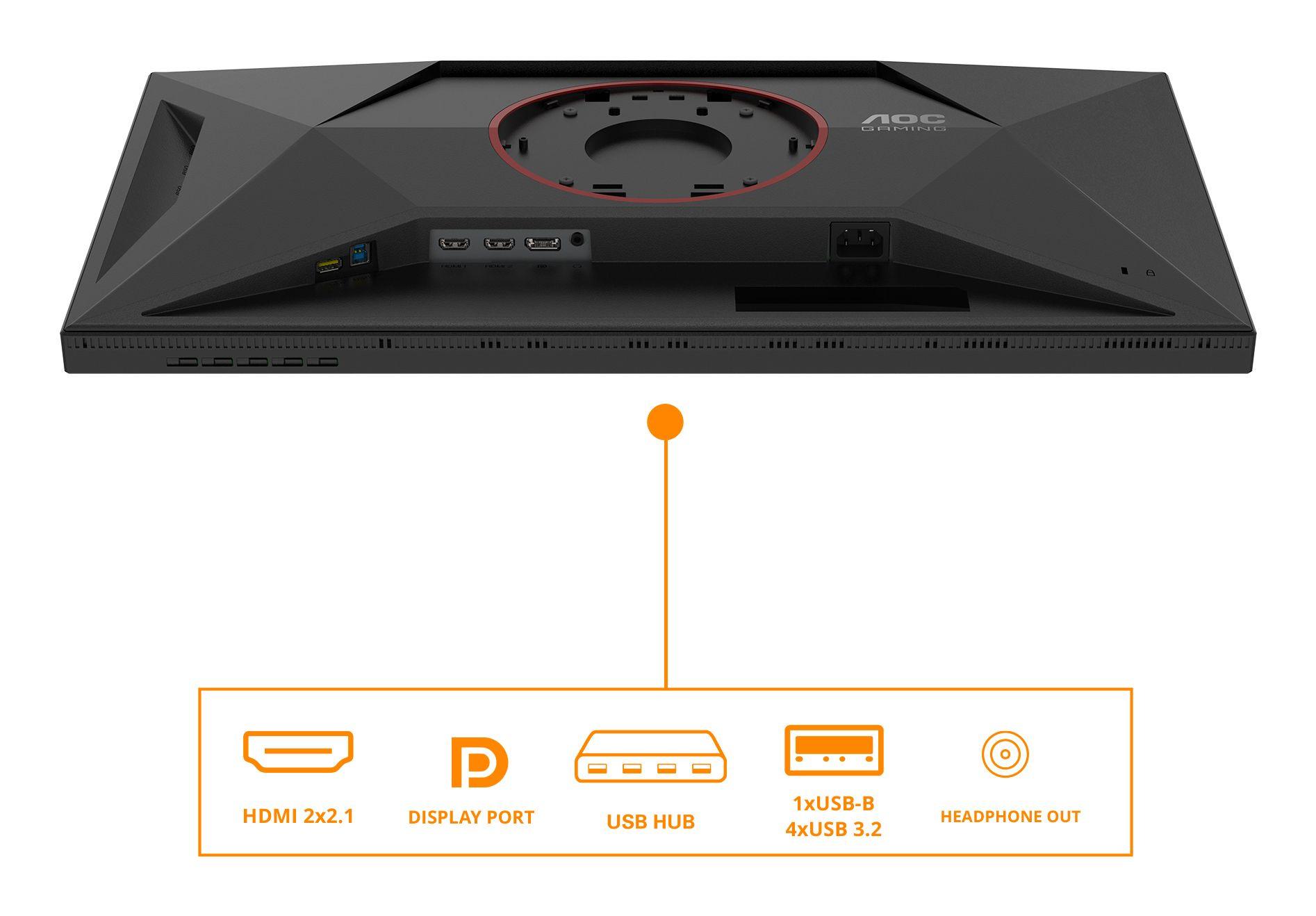 Monitor AOC U27G4XM (27" - Fast IPS - 160 Hz - Preto e Vermelho) — miniatura 4