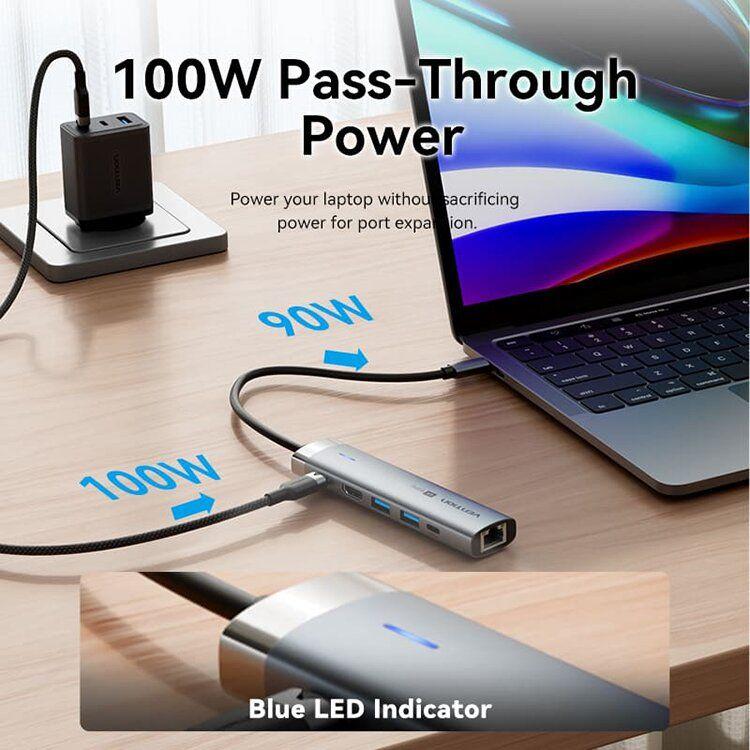 Dock USB-C VENTION TGNHB (0,15 m - Cinzento), miniatura 4