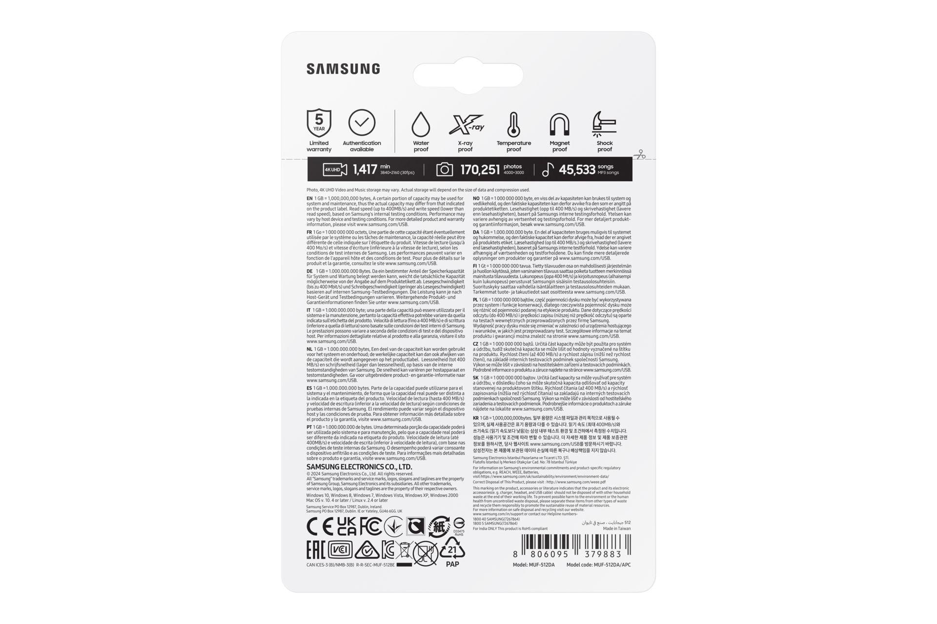 Pen USB SAMSUNG MUF-512DA/APC (512 GB - Com tampa - USB Tipo-C - Azul), miniatura 9