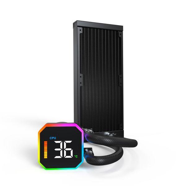 Sistema de Arrefecimento Líquido CPU MONTECH HyperFlow Digital 240 (12 cm - 2200 RPM - Âmbar, azul, verde, vermelho - Preto) — miniatura 2