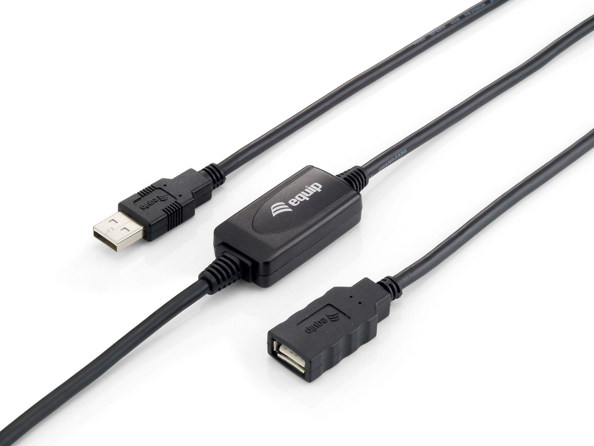 Cabo de Extensão USB Ativo EQUIP 133310 (10 m - USB A - Preto)