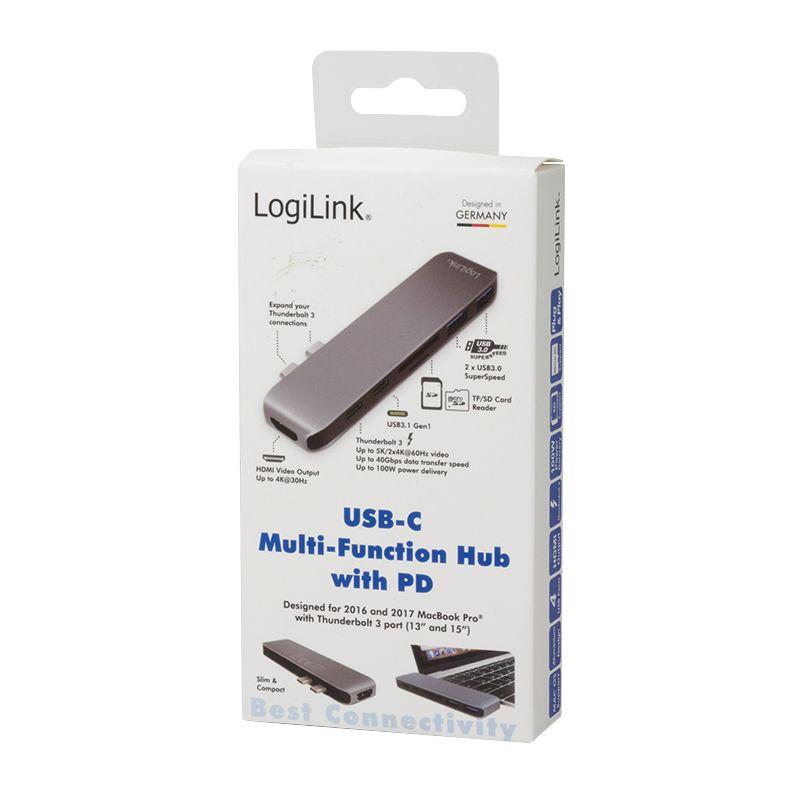 Hub USB-C LOGILINK UA0302 (Alumínio e Preto) — miniatura 2