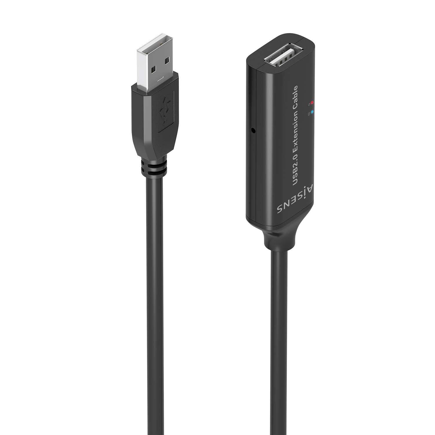Cabo de Extensão USB com Amplificador AISENS A101-0915 (10 m - USB A - Preto)