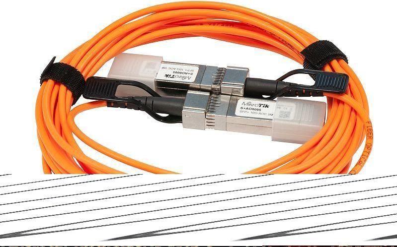 Cabo de Fibra Ótica Ativo MIKROTIK S+AO0005 (5 m - SFP+ - Laranja)